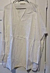 VINTAGE British India Traveller Men's Thin White V-Neck Overshirt - Cotton XXL - Picture 1 of 9