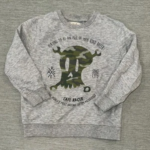 Zara boy’s kids lightweight skull face sweatshirt size 5 - Picture 1 of 4