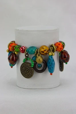 Pulsera elástica Treska piedra, vidrio, resina y metal, 71gr Foto 1 de 4