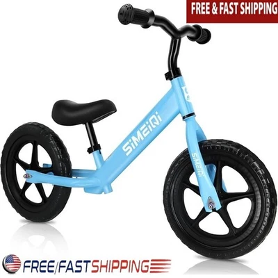 Bicicleta de equilibrio para niños de 12 pulgadas sin pedal asiento ajustable fácil montaje niños pequeños nueva Foto 1 de 4