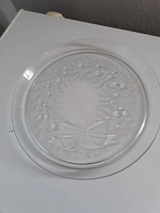Vintage Indiana Glass 13" Wreath Platter, Christmas - Picture 1 of 3