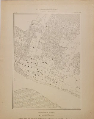 1883 US Coast & Geodetic Survey topographic map Brunswick Georgia - Imagem 1 de 4