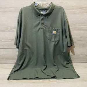 Carhartt Men’s Short Sleeve loose fit Polo Size 3XL Khaki Olive EUC  - Picture 1 of 7
