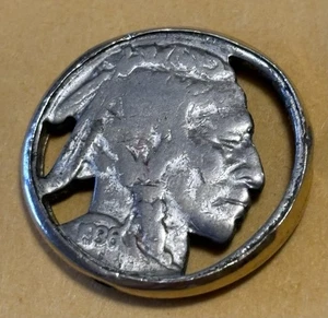 Testa di indiano nichelata "tagliata" 1936 - Foto 1 di 2