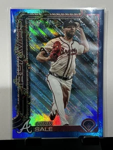 2025 Topps Holiday Chris Sale H98 Blue Glitter Atlanta Braves - Picture 1 of 2