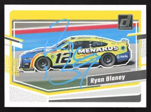 Tarjeta de carreras firmada por Ryan Blaney 2024 Panini Donruss Nascar # 90 Team Penske - Imagen 1 de 2