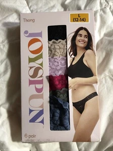 JOYSPUN 6 paia mutandine donna pizzo perizoma intimo elasticizzato taglia LARGE (12-14) - Foto 1 di 3
