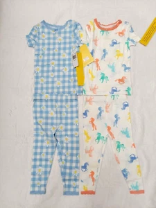 4 PCS TODDLER SHORT SLEEVE PAJAMAS SET, WEAR SNUG FITTING, SIZE 18M - Picture 1 of 11