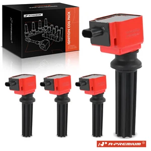 A-Premium 4x Red Ignition Coil for Ford Focus Edge Jaguar XF Land Rover Lincoln - Picture 1 of 9