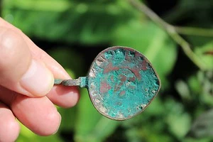 Ancient Middle Eastern Bronze Spoon Islamic, amazing patina, c.600-1000 AD - Picture 1 of 7