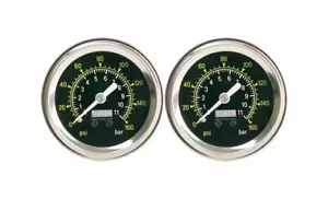 2 Pack Viair 90085 Single Needle 1.5" Dia Air Gauge Black Face 160 PSI Air Ride - Bild 1 von 1