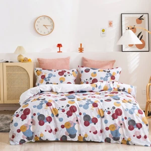 3D Abstract Geometric Circle Pattern Quilt Cover Set Bedding Sets Pillowcases - Picture 1 of 11