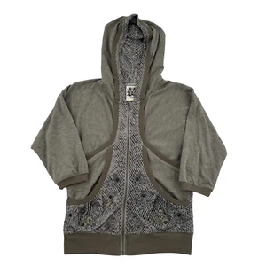 MISS ME Youth Girl Sz M Hoodie Sweatshirt Full Zip Pockets Gray Linen Blend - Picture 1 of 8