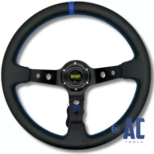 Volante desplazado tipo OMP costuras azules NUEVO NEW corsica Steering Wheel 350 - Imagen 1 de 3