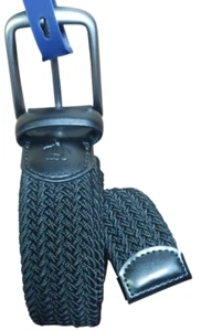 Pinguin Stretch Gürtel Echtleder geflochten schwarz Herren Gr. Small (30-32) Neu - Bild 1 von 13