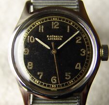 VINTAGE MEN'S WWII period E.GUBELIN LUCERNE military WRISTWATCH GOOD CONDITION