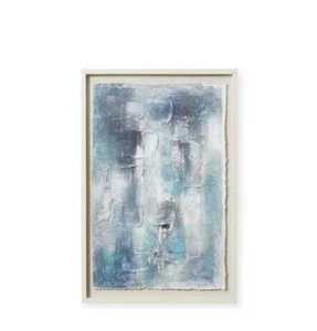 E Style 60x90cm Hand Painted Rice Paper Canal Wall Art Painting Decor Blue - Picture 1 of 2