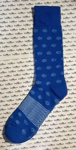 Men’s Cotton Dress Socks - Blue Polka Dot Design- New Without Tags - Picture 1 of 1