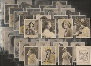 B.A.T. (BATTLE AX CIGS)-FULL SET- FAMOUS BEAUTIES 1916 (100 CARDS) ALL SCANNED - Picture 1 of 22