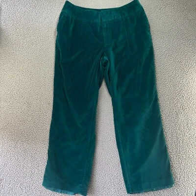 Pantalones Jessica London para mujer forrados terciopelo verde tiro alto pierna recta talla 14 Foto 1 de 4