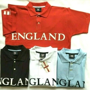 Herren England St George Cross Poloshirt Fußball rot weiß blau marineblau S M L XL - Bild 1 von 8