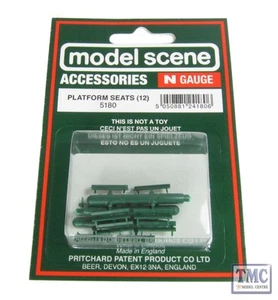 5180 Modelscene N Gauge Platform Seats Green Pack of 12 - Picture 1 of 1