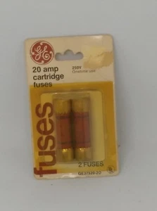 New GE 20 Amp Cartridge Fuses 37520-2D 2 pieces Free Shipping - Picture 1 of 2