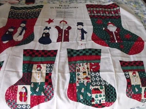 Vintage Cut And Sew Fabric Panel Spring Industries Peace in The County Stockings - Picture 1 of 5