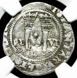 MEXICO. Carlos & Joanna, 1542-1555, Silver Real, NGC AU50 - Picture 1 of 5