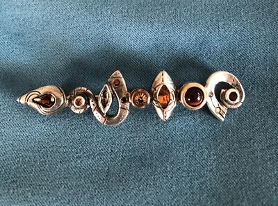VTG Designer Patricia Locke Gorgeous Topaz & Multi-stone Modernist Abstract Pin - Image 1 of 3