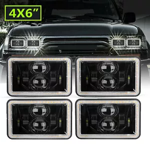 4pcs 4x6" Inch LED Headlights Square Lamp For 60/80 Series H4656/H4651/4651/4652 - Picture 1 of 12