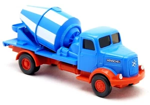 Wiking 0532 01 - Henschel HS 100 Betonmischer LKW blau neutral - 1:87 H0 - Picture 1 of 3