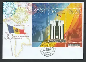 Moldova 2021 30th Independence Anniv., Presidential Palace, Flag FDC - Picture 1 of 1