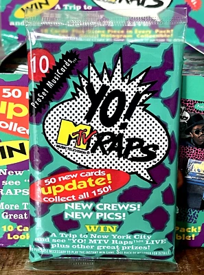 1991 PRO SET YO! MTV RAPS UPDATE! (MusiCards) 🎤 PACK 10 Cards BEASTIE BOYS RC‼️