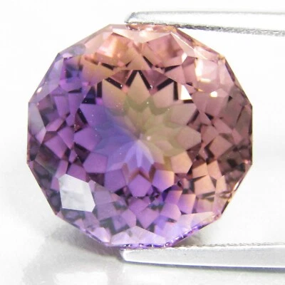 Pedra preciosa 18,05 ct ametrina natural deslumbrante 15,5 mm redonda extravagante corte faltando --VDO - Imagem 1 de 4