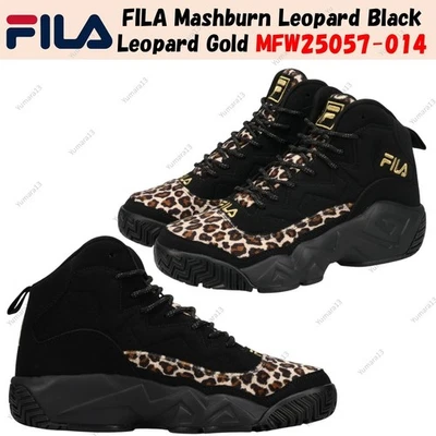 FILA Mashburn Leopardo Negro Leopardo Oro MFW25057-014 Hombres Talla - Imagen 1 de 4