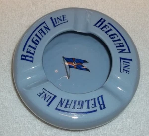 Rare BLUE Belgian Line Cie Maritime Belge Porcelain Ashtray made in Belgium - Picture 1 of 7