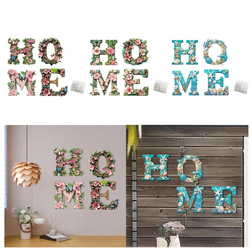 Segno di casa da parete della fattoria lettere sospese in legno decorative - Immagine 1 di 1