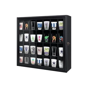 Shot Glass Display Cabinet Solid Wood - Large Display Case for Collectibles |... - Picture 1 of 9