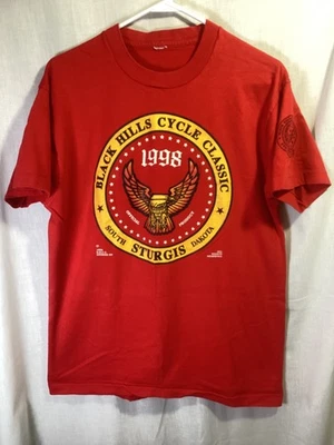 Black Hills Cycle Classic 1998 Red Large Cotton Vintage T Shirt T11 - Image 1 of 4