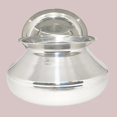 Piccolo Handi in acciaio inossidabile con coperchio (1500 ML) Pongal Handi co... - Immagine 1 di 4