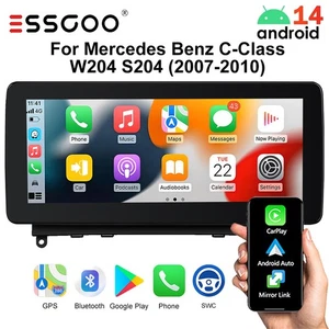 10.25" Android 14 Car Stereo CarPlay For Benz C-Class W204 2007-2010 NTG 6+128GB - Picture 1 of 18