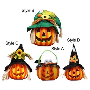 Light up Halloween Foam Pumpkin Lantern Celebration Decoration Props Decorative - Picture 1 of 20