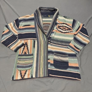 Polo Ralph Lauren Southwestern Aztec Cardigan Large Pullover Jacke Schal - Bild 1 von 13
