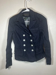 Ralph Lauren Double Breasted Denim Blazer Women’s Size Small White Buttons - Picture 1 of 5