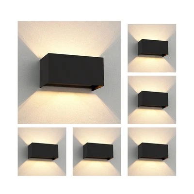 6x Wandleuchte CUBEL für außen IP65 Up-/Downlight schwarz matt eckig 2x G9 - Bild 1 von 4
