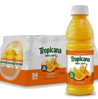 (24 Pack) Tropicana 100% Juice Orange Blend, Vitamin C, No Added Sugar, 10 Fl Oz - Image 1 of 4