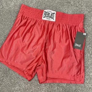 Everlast Boxing Trunks Shorts Red Satin Size L Large 100% Polyester Workout NWT - Picture 1 of 13