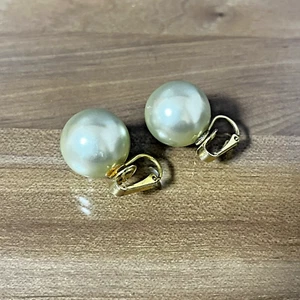 Juego de Pendientes Vintage - Grande 16mm Color Perla y Oro - Diseño Retro Clásico Calma - Imagen 1 de 9