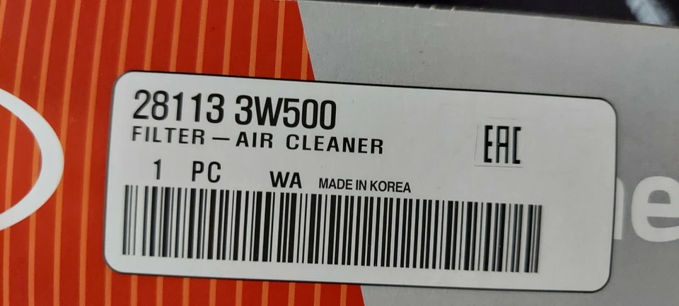 28113 3W500 OEM NUEVO 2010-2016 KIA SPORTAGE FILTRO DE AIRE MOTOR 2.OL   Foto 1 de 1